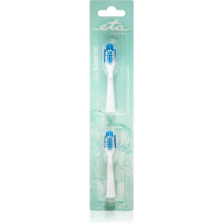 ETA Sonetic Massage 0709 90100 Ersatzkopf für Zahnbürste For ETA 0709 2 St. Unisex, effektive Zahnreinigung und sanfte Zahnfleischmassage, weiche Borsten, 2er Pack