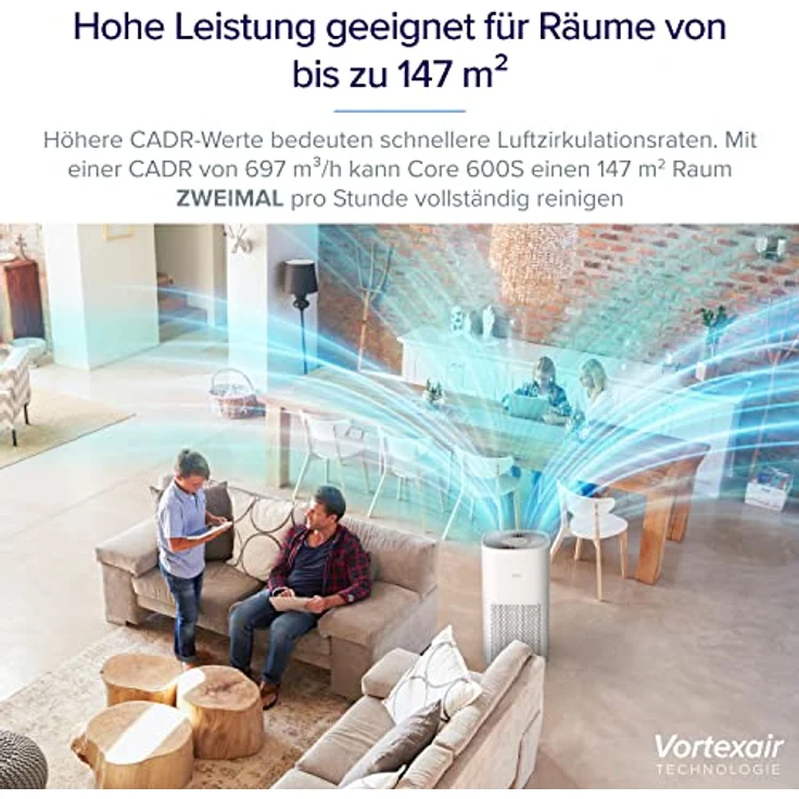 Levoit Core 600S LAP-C601S Smart Luftreiniger, 49 Watt, HEPA-Filter, weiß – Bild 2