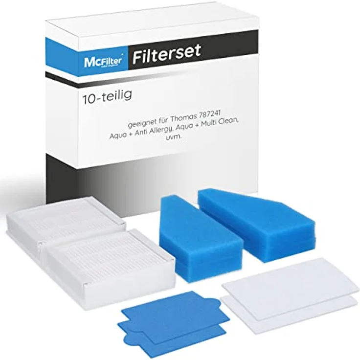 McFilter | 2x Filter-Set 5-teilig geeignet für Thomas Staubsauger der Baureihe AQUA+, Pet and Family, Alternative für Thomas Filterset 99 (Teile-Nr. 787241), 10 Filter – Bild 1