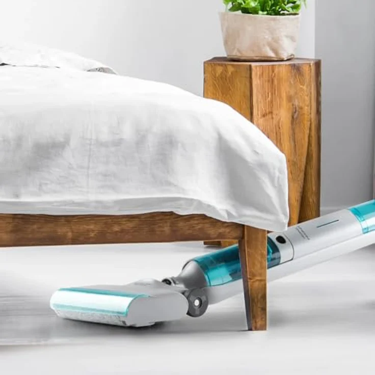 Domo DO253SW, Akku-Stabstaubsauger in Weiß und Blau, 120 W, 0,45 l Tank, schnurloses Wischen und Saugen, Selbstreinigungsfunktion – Bild 6