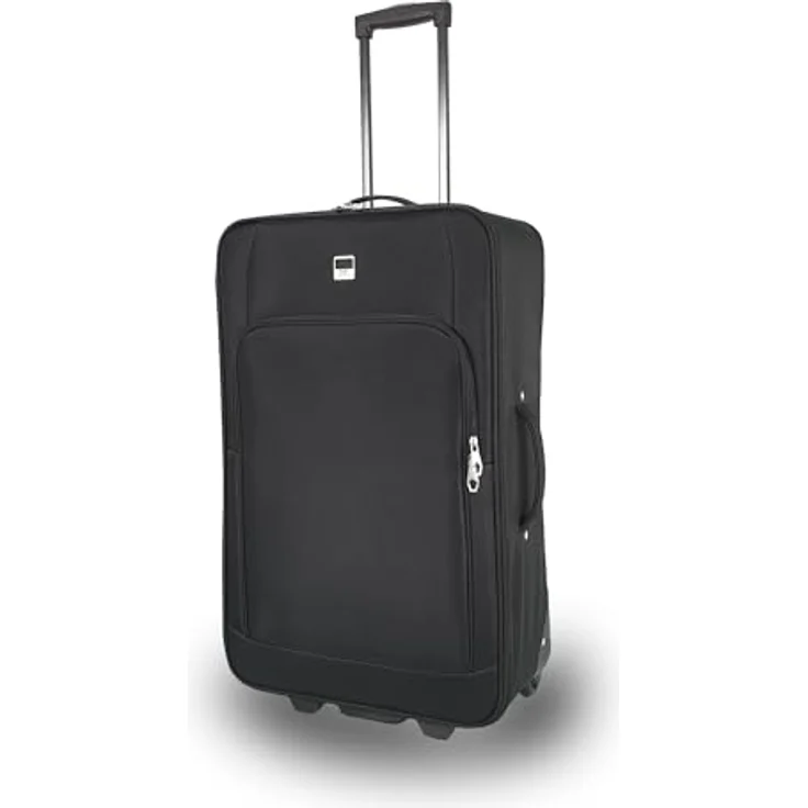 SIGN Stoffkoffer Trolley Reisekoffer Inline Rollen (Schwarz, 4er Set) - Leichtes Weichgepäck mit einzigartigem Design – Bild 2
