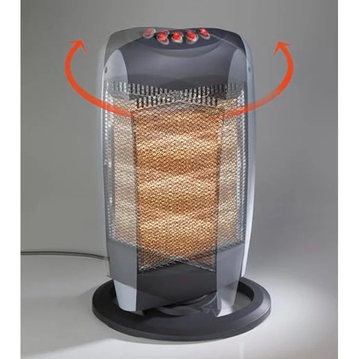 Westfalia Halogen Heizgerät, tragbares Heizgerät mit 3 Stufen, 400/800/1200 Watt, geräuschlos und schnell aufheizend – Bild 5