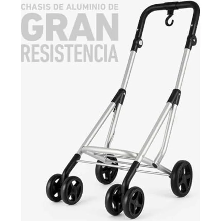 Jata HCAR2501 Einkaufstrolley, 40 l mit Kühltasche, 4 Rädern (2 drehbar), Aluminiumrahmen, zusammenklappbar, mit Bremse – Bild 5