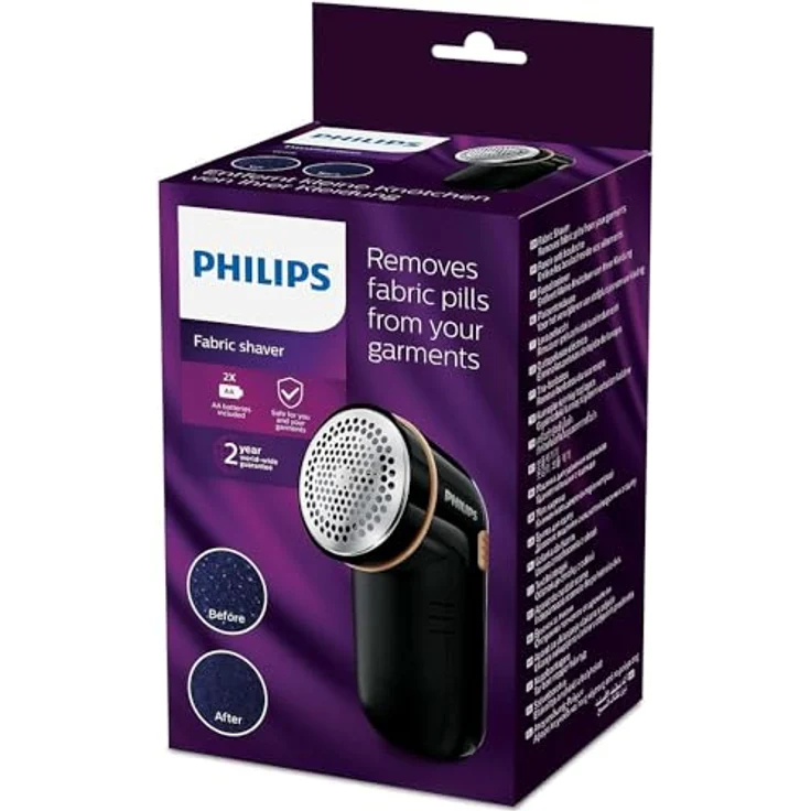 Philips Antipilling, Rasierer für alle Textilien, für Pulls & Decken wie neu, Schwarz und Gold/Rosé – Bild 4