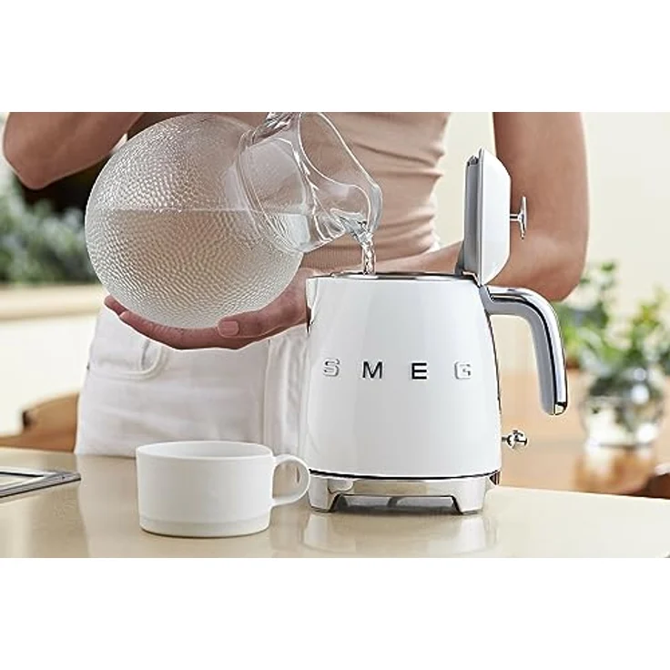 Smeg KLF05WHEU Wasserkocher Mini 50's Style, 1400W, 0,8 L, Kunststoff, Wasserstandsanzeige, weiß – Bild 5