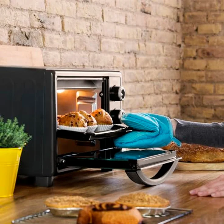 Cecotec Tischofen Bake&Toast 2300 Black, 23 L, Leistung 1500 W, bis zu 230ºC, 3 Heizmodi: Grill, Unterhitze und kombiniert, Doppeltür aus Glas, Timer 60 Minuten, Krümelschublade – Bild 2