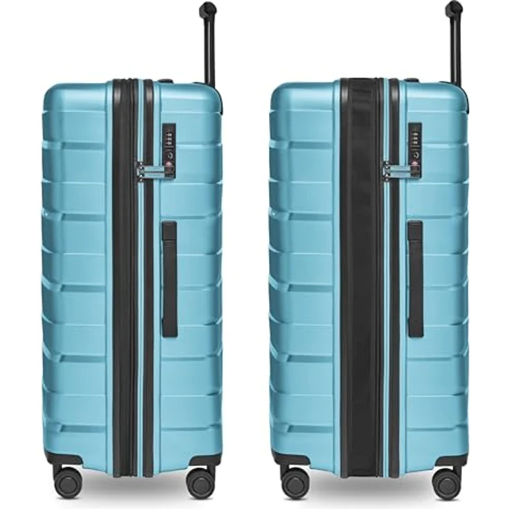 Bergpfeil Großer Hartschalen Check-in Koffer |Trolley erweiterbar 52 x 32 x 75 cm aus Polypropylen | 4,3 kg | Doppelrollen & TSA-Schloss (Travel) – Bild 2