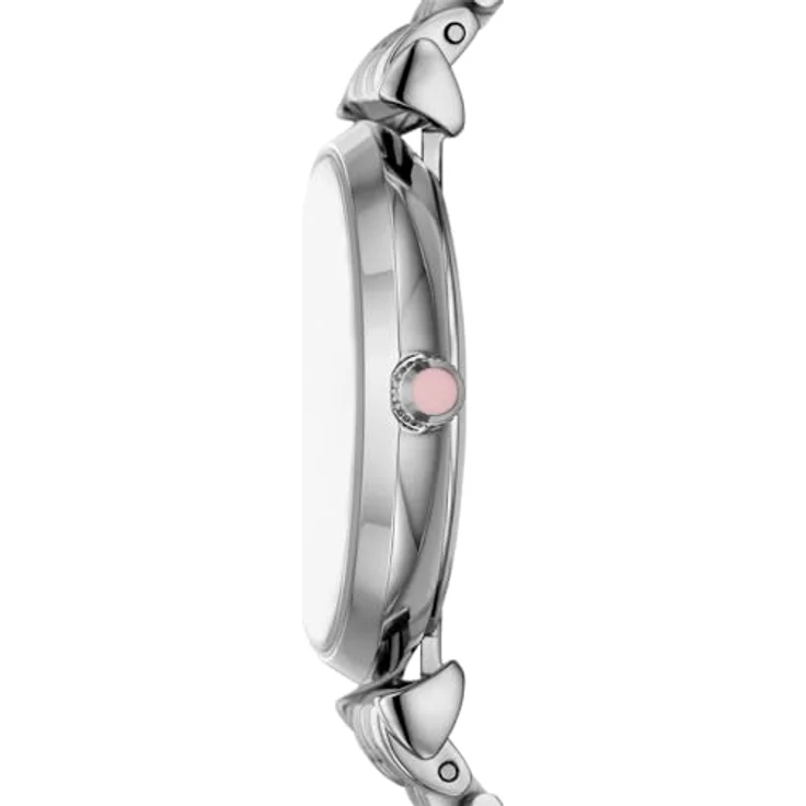 EMPORIO ARMANI Damen Analog Quarz Uhr AR11686, silberfarbenes Edelstahlgehäuse mit roséfarbenem Zifferblatt, 32 mm, wasserdicht bis 30 m – Bild 4