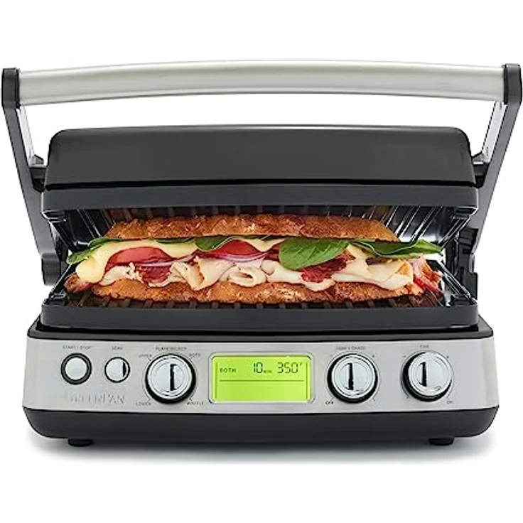 GreenPan Elite 6-in-1 Multifunktions-Kontaktgrill und -Griddle, PFAS-freie Keramische Antihaftbeschichtung, Einstellbare Temperatur, Kompakt, Schwarz – Bild 1