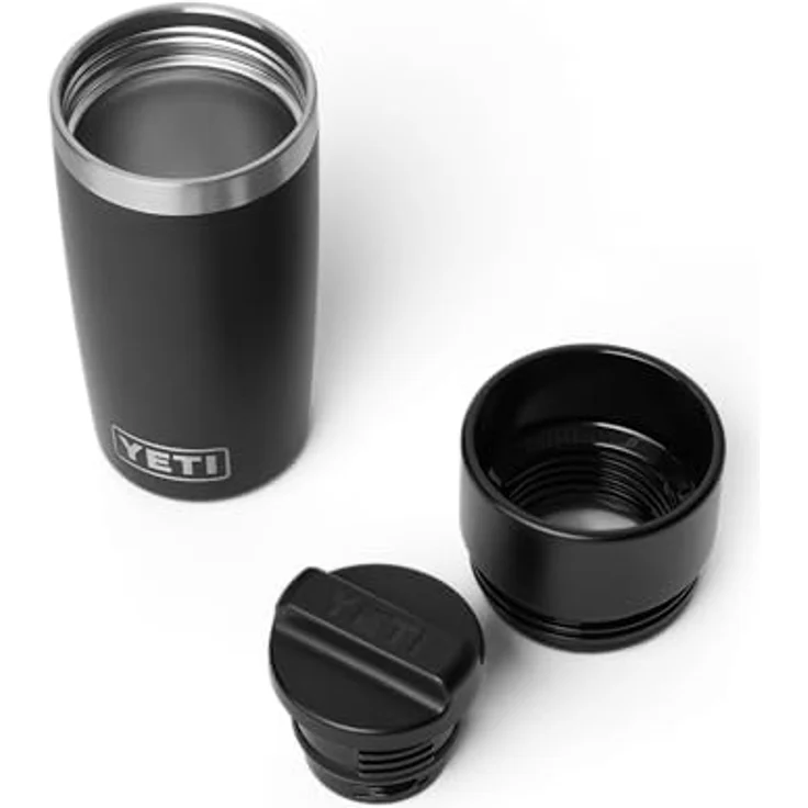YETI Rambler 12 oz (355 ml) Travel Bottle, auslaufsichere Edelstahl-Thermoflasche mit Commuter-Deckel, vakuumisoliert – Schwarz – Bild 2