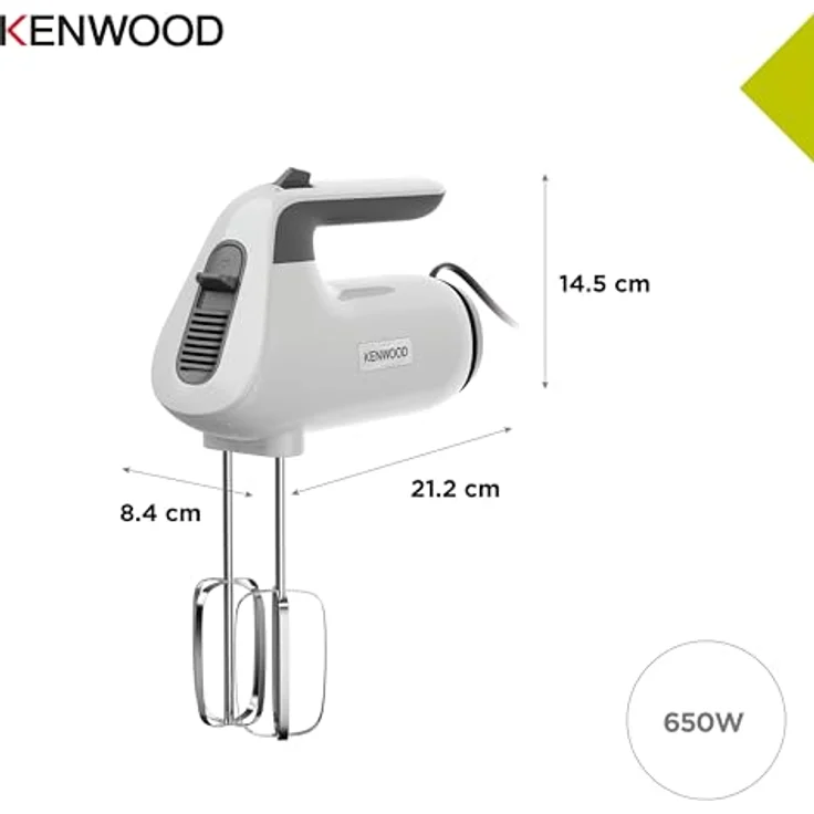 Kenwood JE 600 Handmixer, 650 Watt, Kunststoff, Turbotaste, weiß – Bild 6