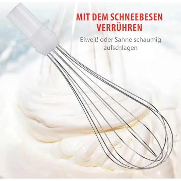 Alpina Stabmixer mit Zerkleinerer, 1000,00 W, Inklusive Messbecher und Schneebesen, Schwarz/Silber – Bild 5