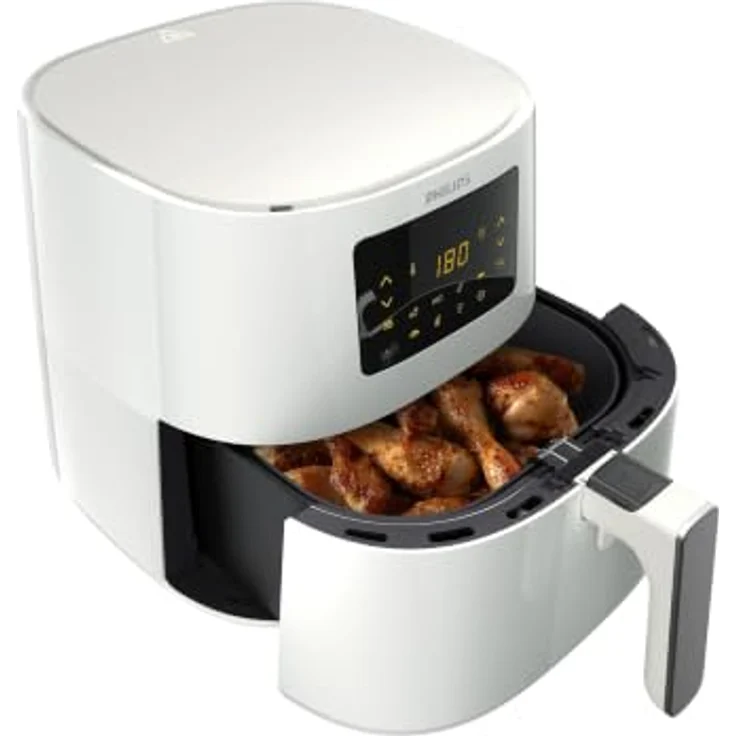 Philips Essential AirFryer XL HD9270/00 Heißluftfritteuse, 2000 Watt, 7 Programme, Rapid Air, Timer, Warmhalten, LED-Display, Touch, Kunststoff, weiß – Bild 3