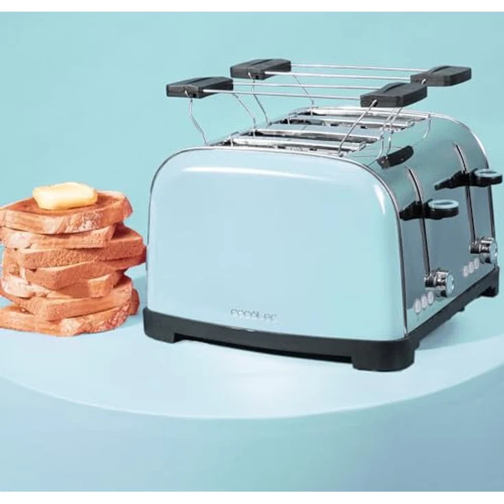 Cecotec Vertikaler Toaster Toastin' time 1700 Double Blue, 1700W, doppelter breiter Schlitz 3,8 cm, Edelstahl, 7 Röststufen, automatische Abschaltung – Bild 5