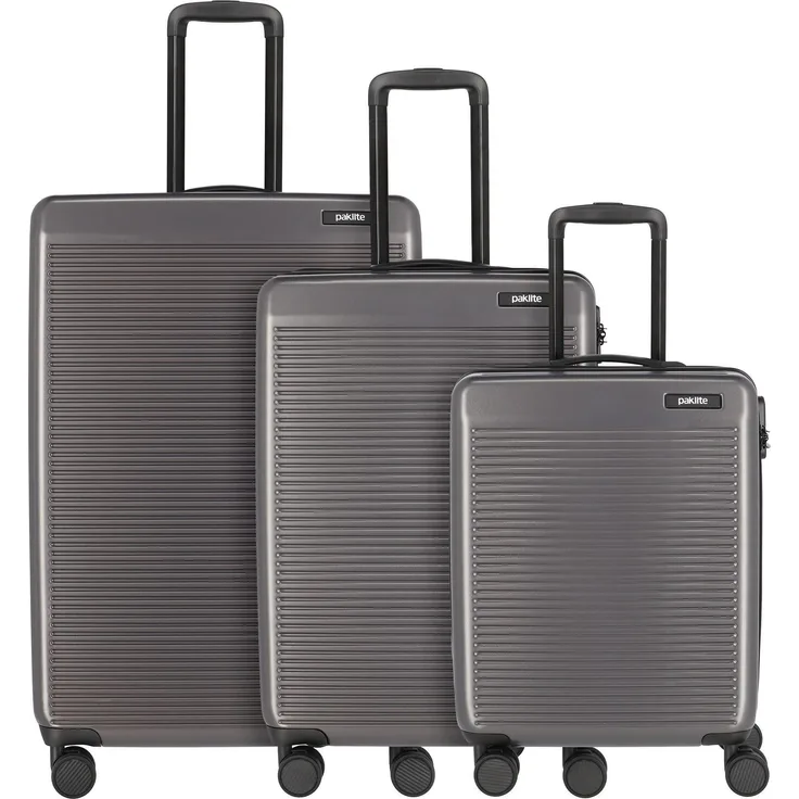 Paklite Sienna 4 Rollen Kofferset 3-teilig, (100 l, XL), robustes ABS, Zahlenschlösser, TSA Schloss