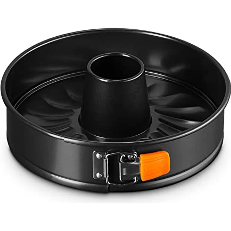 Le Creuset Antihaft Springform mit Rohrboden, Rund, Ø 26 cm, PFOA-frei, Sauerteigbeständig, Aus Karbonstahl gefertigt, Anthrazit-Orange – Bild 2