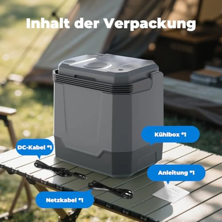 Vpcok Direct Kühlbox Auto 33 L, Elektrische Kühlbox 12V 220-240V, Kühlen und Heizen, Tragbarer Camping Kühlschrank für Autos und Boote, Frischtemperatur 15°C – Bild 7