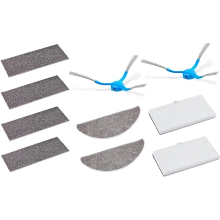 MEDION Zubehör Ersatz für Saugroboter X41 SW, X41 SW+ und X42 SW+ (2X Wischmop, 2X Filter (HEPA 13), 4X Filterschwamm, 2X Seitenbürste) - Staubsauger-Zubehör für MEDION Roboterstaubsauger, passend für Modelle MD 11916, MD 14841 und MD 12034