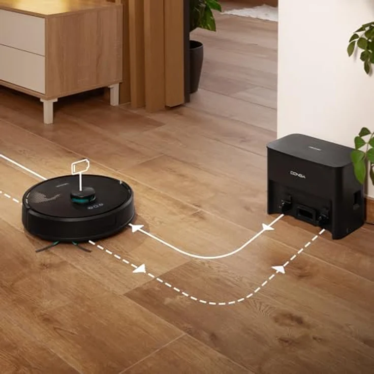 Cecotec Conga Y70, Beutelloser Staubsauger-Roboter mit LiDAR-Navigation, 3 l Staubbehälter, Schwarz, integrierte Wischfunktion – Bild 9