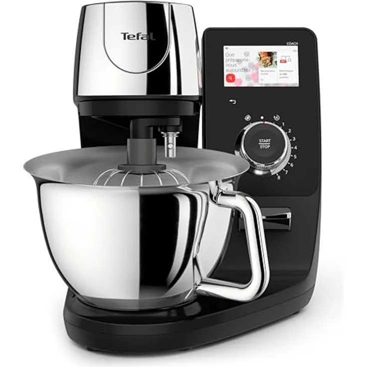 Tefal I-Coach Touch Küchenmaschine, 1200 W, 21 Auto-Programme, inkl. Back-Zubehör und App, Touchscreen, Schwarz/Silber – Bild 2