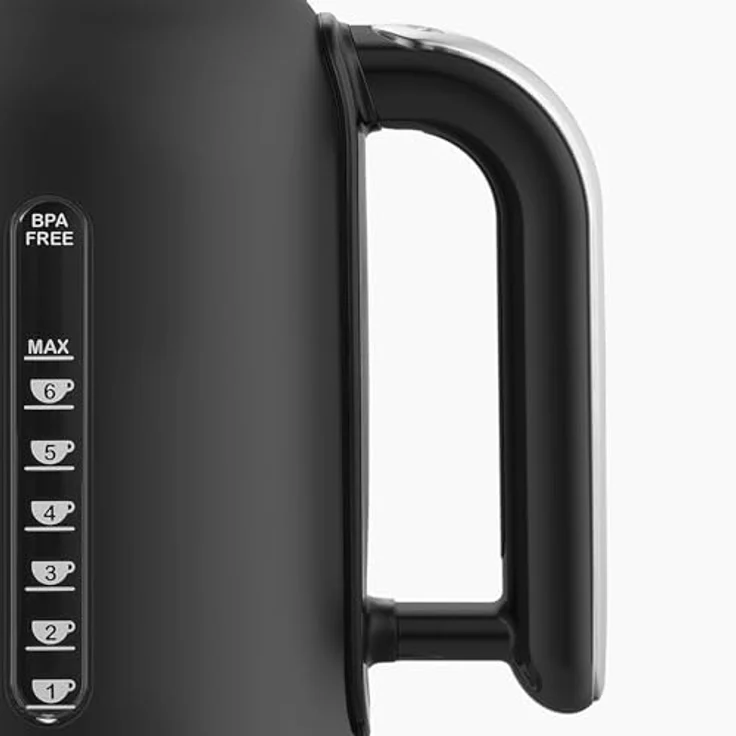 Dualit Wasserkocher Classic 1,7 l, leistungsstark mit 3.000 Watt, matt schwarz, flüsterleiser Betrieb, praktische Wasserstandsanzeige, tropffreies Ausgießen – Bild 5