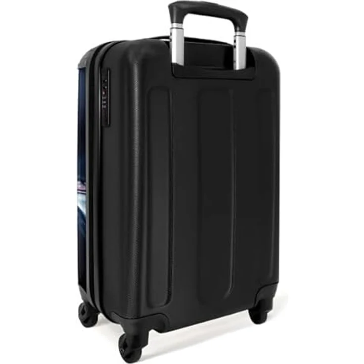 NoBoringSuitcases.com© Kinderkoffer Auto, blauer Trolley mit 36 Liter Stauraum, 4 Rollen, Handgepäck 55x35x20cm – Bild 3