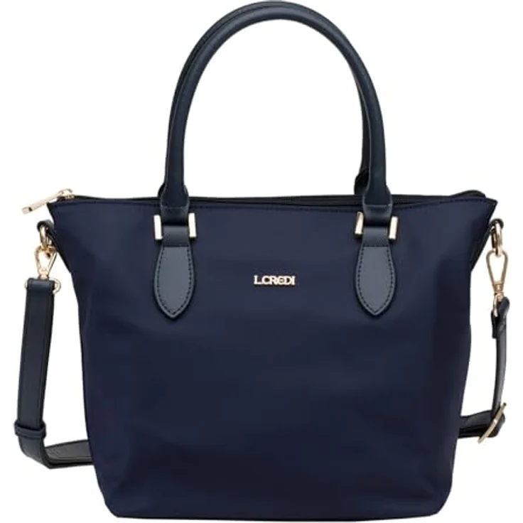 L.Credi Alena Shopper Tasche, 32 cm, blau, 100% Polyurethan – Bild 1