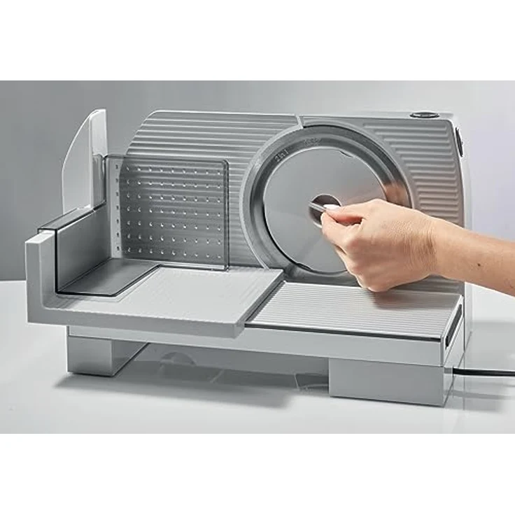 Gorenje R 708 A Allesschneider, Solingen Messer, Made in Europe, Sicherheitstaste, einstellbare Schnittstärke, silber – Bild 5
