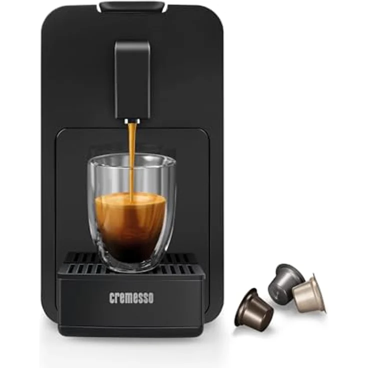 Cremesso Kaffeekapselautomat Viva Elegante - Volca, schwarze Kapselmaschine mit Lungo Grande Funktion, Energiesparmodus und Aroma-Vorbrühpause – Bild 2