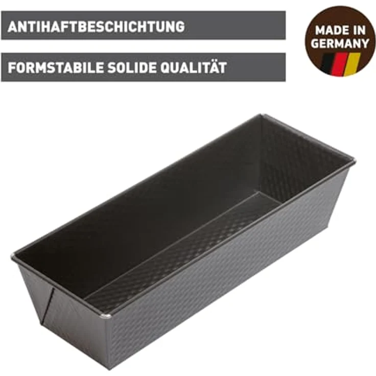 Kaiser Classic Königskuchenform 30 x 11 x 8 cm, Kastenform antihaftbeschichtet, gleichmäßige Bräunung, mit Rezept – Bild 3