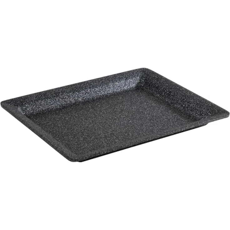 APS GN-Tablett 32,5 x 26,5 cm Aluminium Schwarz-Silber, antihaftbeschichtet, für warme und kalte Speisen