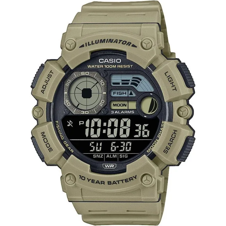 Casio Armbanduhr WS-1500H-5BVEF, Digitaluhr mit Höhenmesser und Kompass