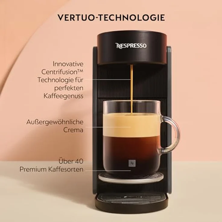 NESPRESSO Vertuo Up ENV200.GY, Kapselmaschine mit 3 Sek. Aufheizzeit, Centrifusion-Technologie, 40 Sorten in 5 Größen, Coffee Creations-Modus, graue Farbe – Bild 2