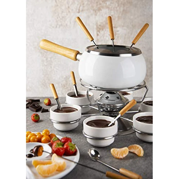 Soul Kitchen Excèlsa Fondue Set, 28-teilig, Weiß – Bild 4
