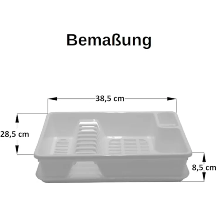 Engelland Abtropfgestell, Abtropfgitter, Farbe: Anthrazit, Geschirrständer, Küche, Abtropfschale, Geschirrkorb, Abtropfkorb, aus Kunststoff, für bis zu 9 Teller, L 38,5 x B 28,5 x H 8,5 cm - Preisvergleich – Bild 4