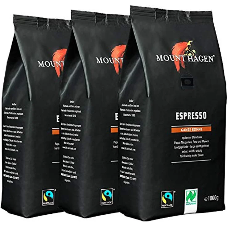 Mount Hagen Espresso ganze Bohne 1kg – Bild 2