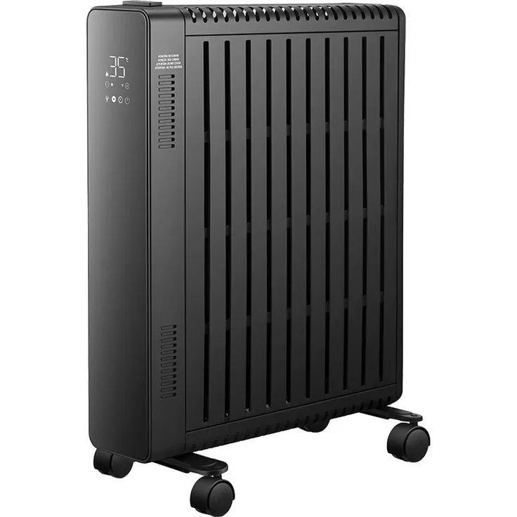 EDM Luftkonvektor 07141, 2000 W Wi-Fi mit digitalem LED-Display, Schwarz, 24h Timer, Alexa & Google kompatibel