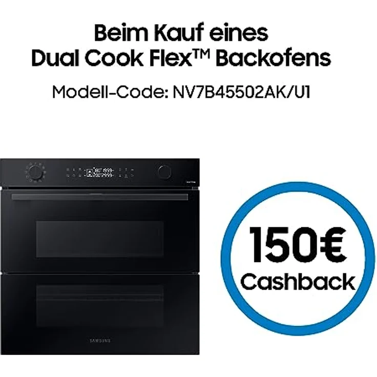 Samsung NV7B45502AK/U1 Einbaubackofen,76 ℓ, Dual Cook Flex, Pyrolytische Selbstreinigung, SmartThings Cooking, XXL-Garraum – Bild 2