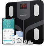 Metene Digitale Waage für Körpergewicht, Körperfettwaage mit Bluetooth, Smart BMI Waage Körperzusammensetzung Analyzer mit Smartphone App, 179,6 kg