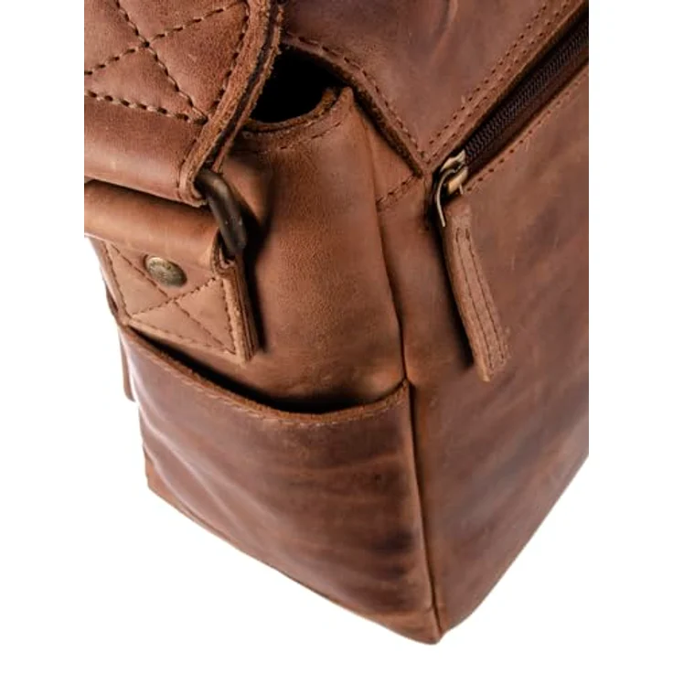 Greenland Nature Montenegro Umhängetasche aus 100% Leder, 22 cm x 12 cm x 28 cm, braun – Bild 5