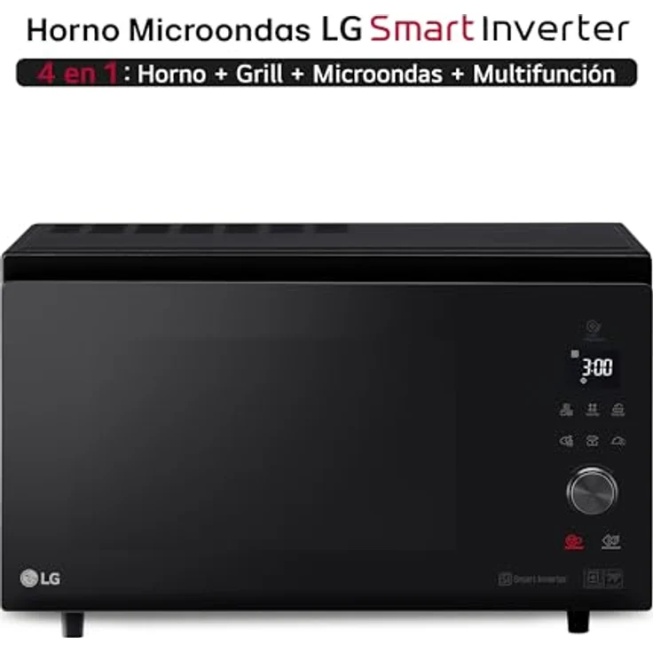 LG MJ3965BPS 4-in-1 Mikrowelle mit Grill und Heißluft, Standgerät, 39 Liter Garraum, 1350 Watt, schwarz – Bild 3