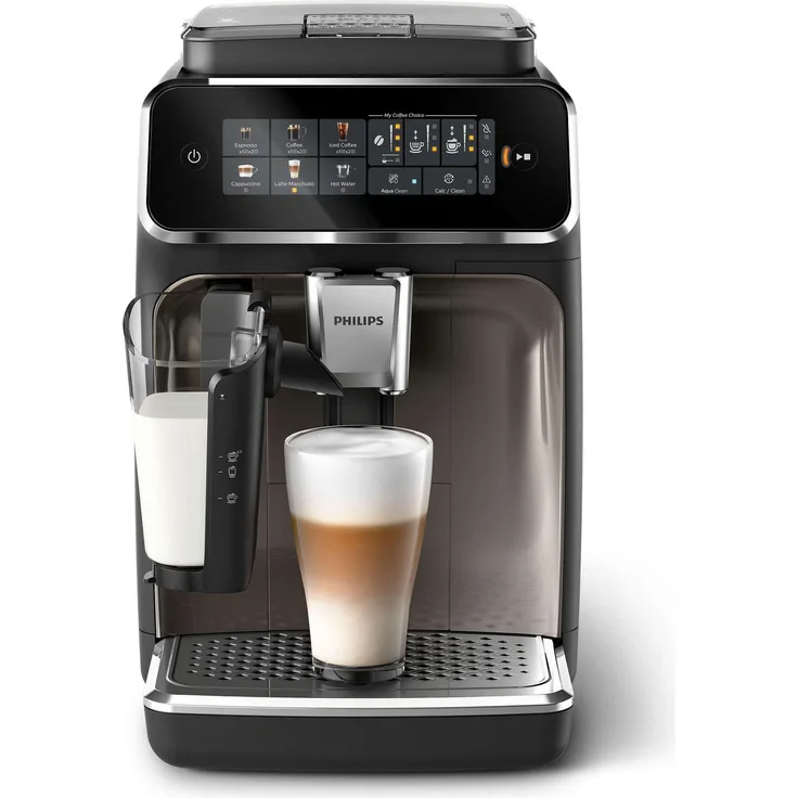 Philips Kaffeevollautomat Serie 3300, LatteGo-Milchsystem, Touch-Display, schwarz