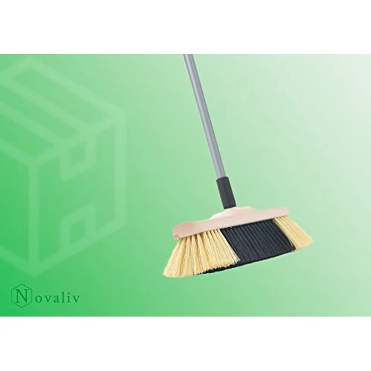 Novaliv 2X Zimmerbesen mit Stiel I feine Kunstborsten I Handbesen Holz I Teleskopstiel I Stubenbesen Kehrbesen Besen mit Gewinde – Bild 2