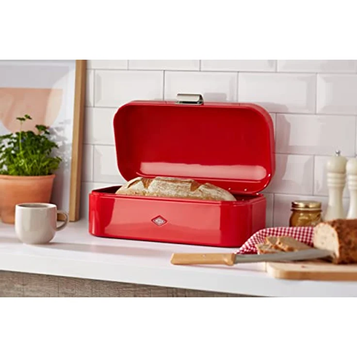 Wesco 235 201 Grandy Brotkasten rot 22x42x17cm L-B-H, Edelstahl – Bild 5