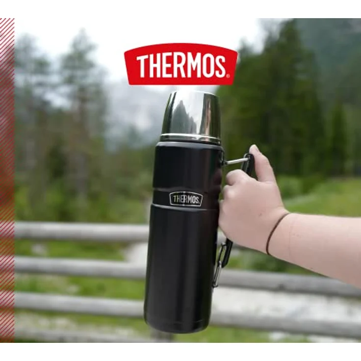 THERMOS 4003.232.120 Thermosflasche Stainless King, Edelstahl Mat Black 1,2 l, Drehverschluss, 24 Stunden heiß, 24 Stunden kalt, BPA-Free – Bild 6