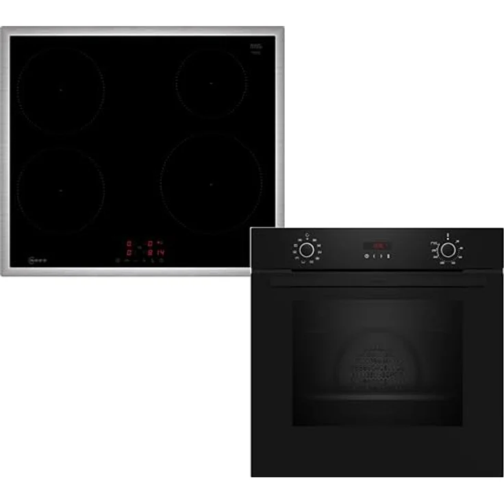 Neff Einbau-Backofen-Set B2CCG6AK3 + Induktionskochfeld T46SBE1L0, Schwarz, 71 l Volumen, Pyrolyse-Selbstreinigung, CircoTherm® funktion, 4 Kochzonen – Bild 1