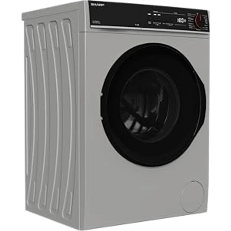 SHARP ES-PRO814SA-DE Waschmaschine Frontlader, 8kg, 1400U/min, Inverter, 15 Programme inklusive 60 Minuten Kurzprogramm, Dampffunktion, WiFi, AquaStop, Silber – Bild 2