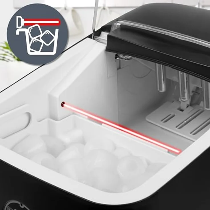 Duronic ICM12 BK Automatische Eiswürfelmaschine | 8 Eiswürfel in 6-8 min | Leiser Kompressor bis 54dB | 1 kg Eis Eiswürfelbereiter – Bild 5