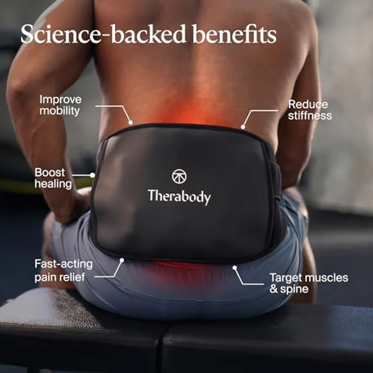 Therabody ThermBack LED Wärmegürtel, 4-in-1 Therapiebandage mit Ferninfrarot, Wärme, Vibration, zur Schmerzlinderung im Rücken, fördert Erholung und Beweglichkeit – Bild 2