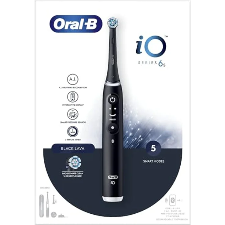Oral-B Elektrische Zahnbürste iO 6, Erwachsener Vibrierende Zahnbürste Schwarz – Bild 2